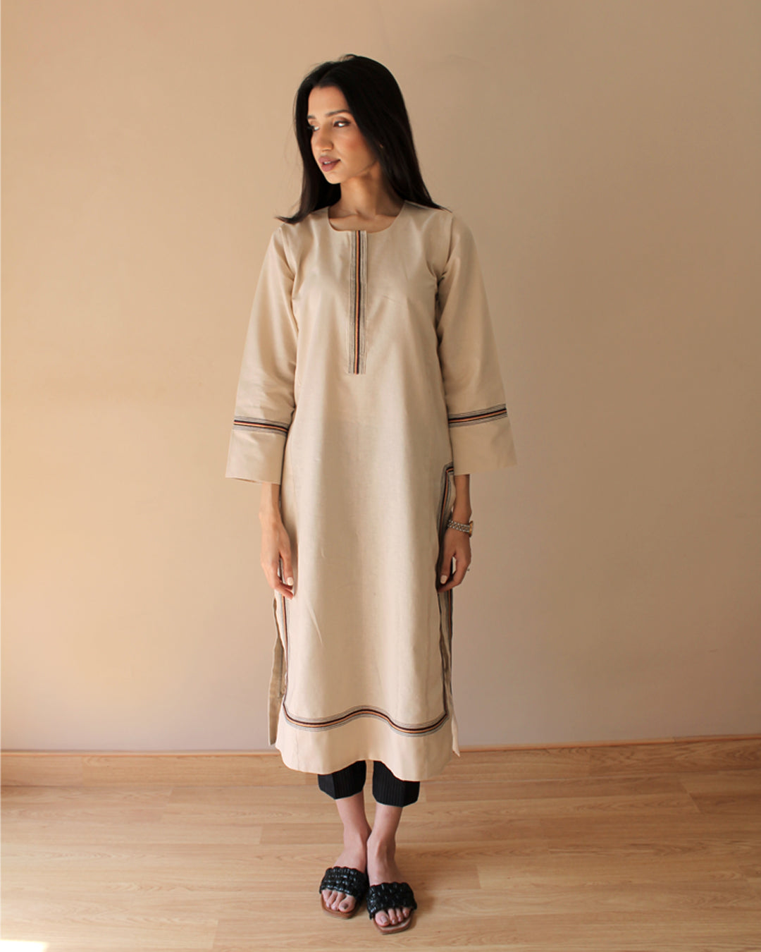 Beige long kameez