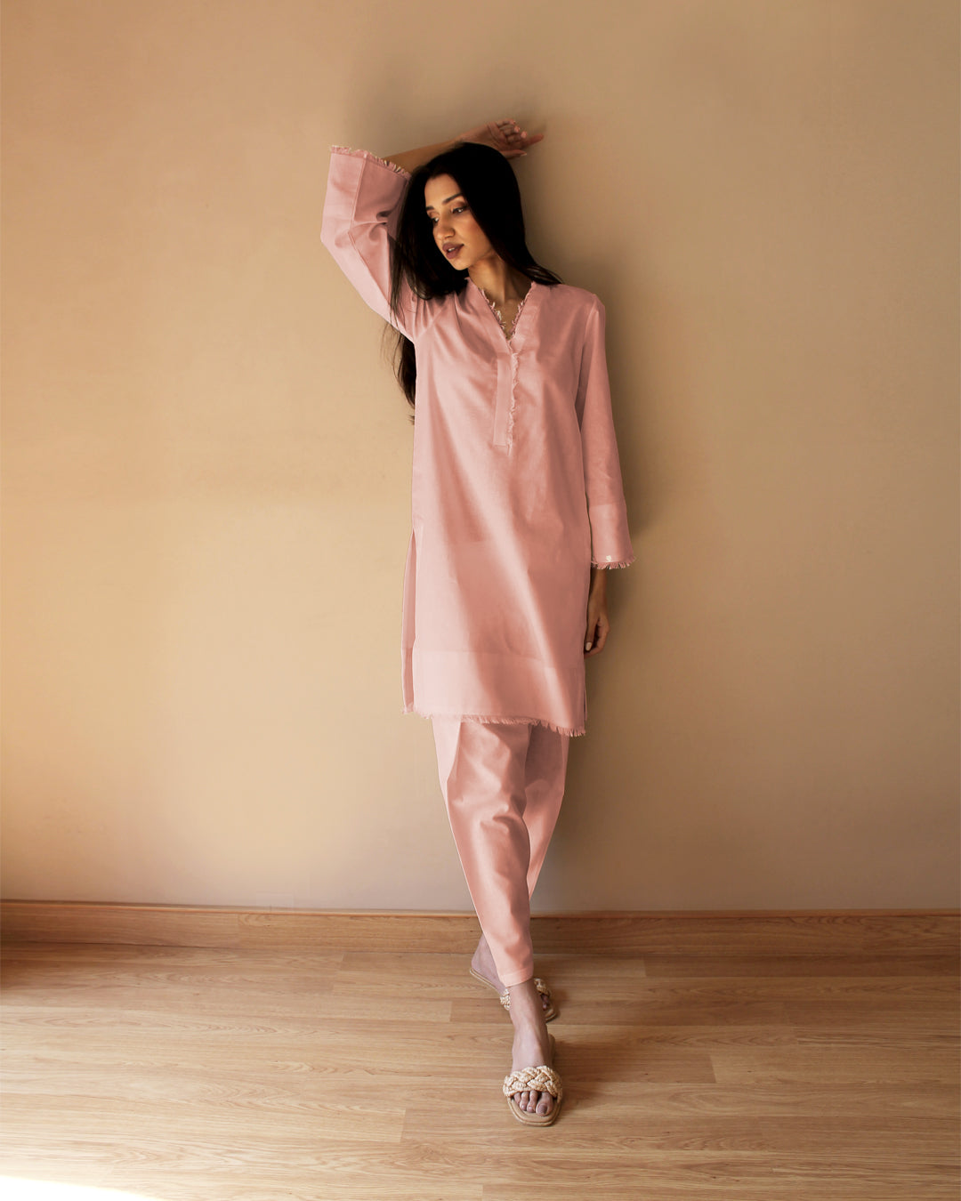 Pink linen set