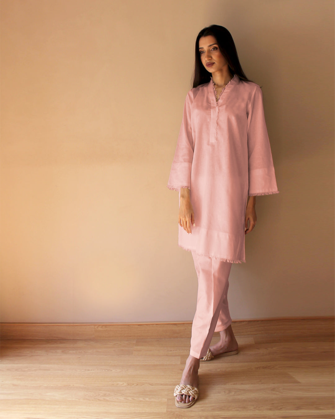 Pink linen set