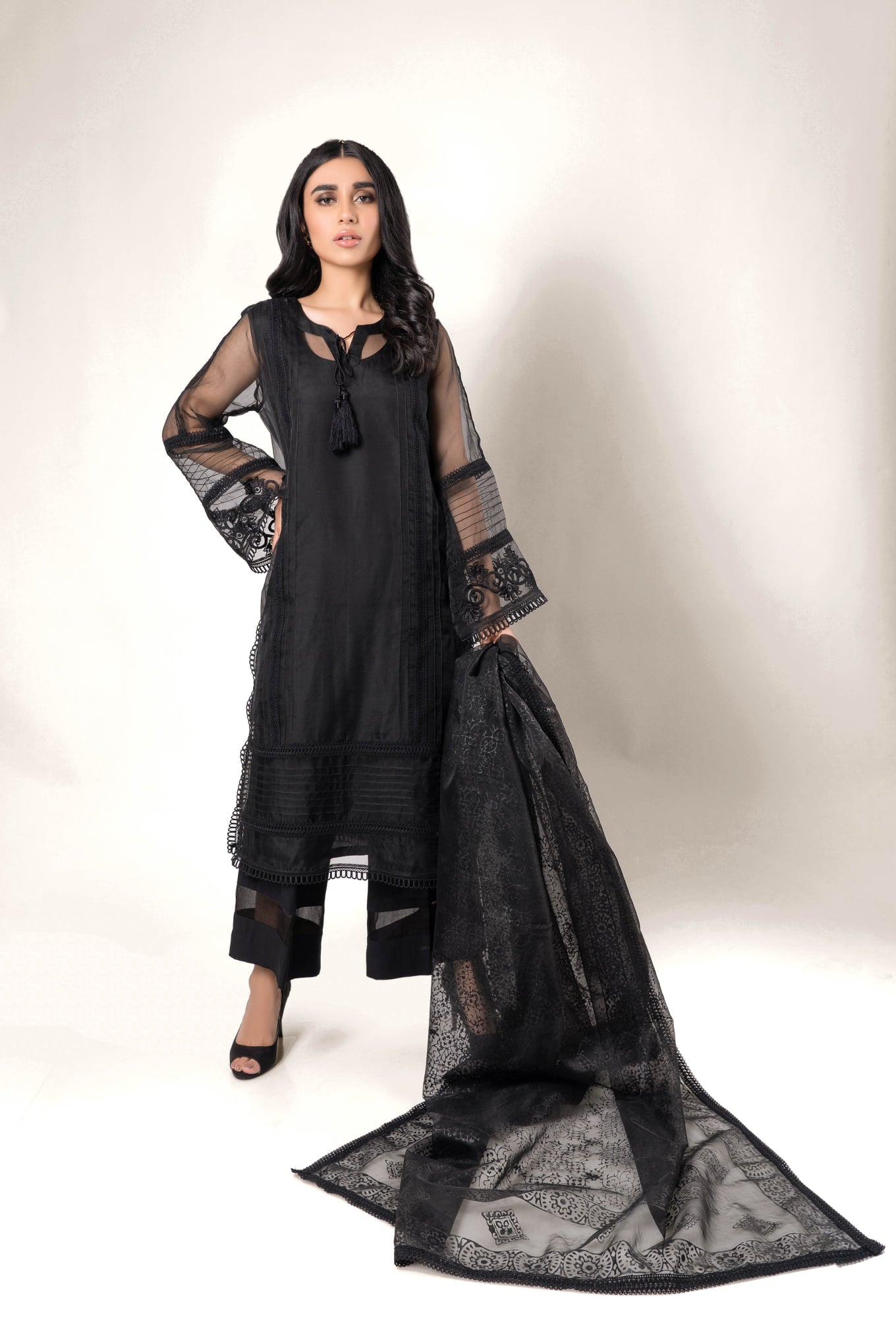 Black organza set