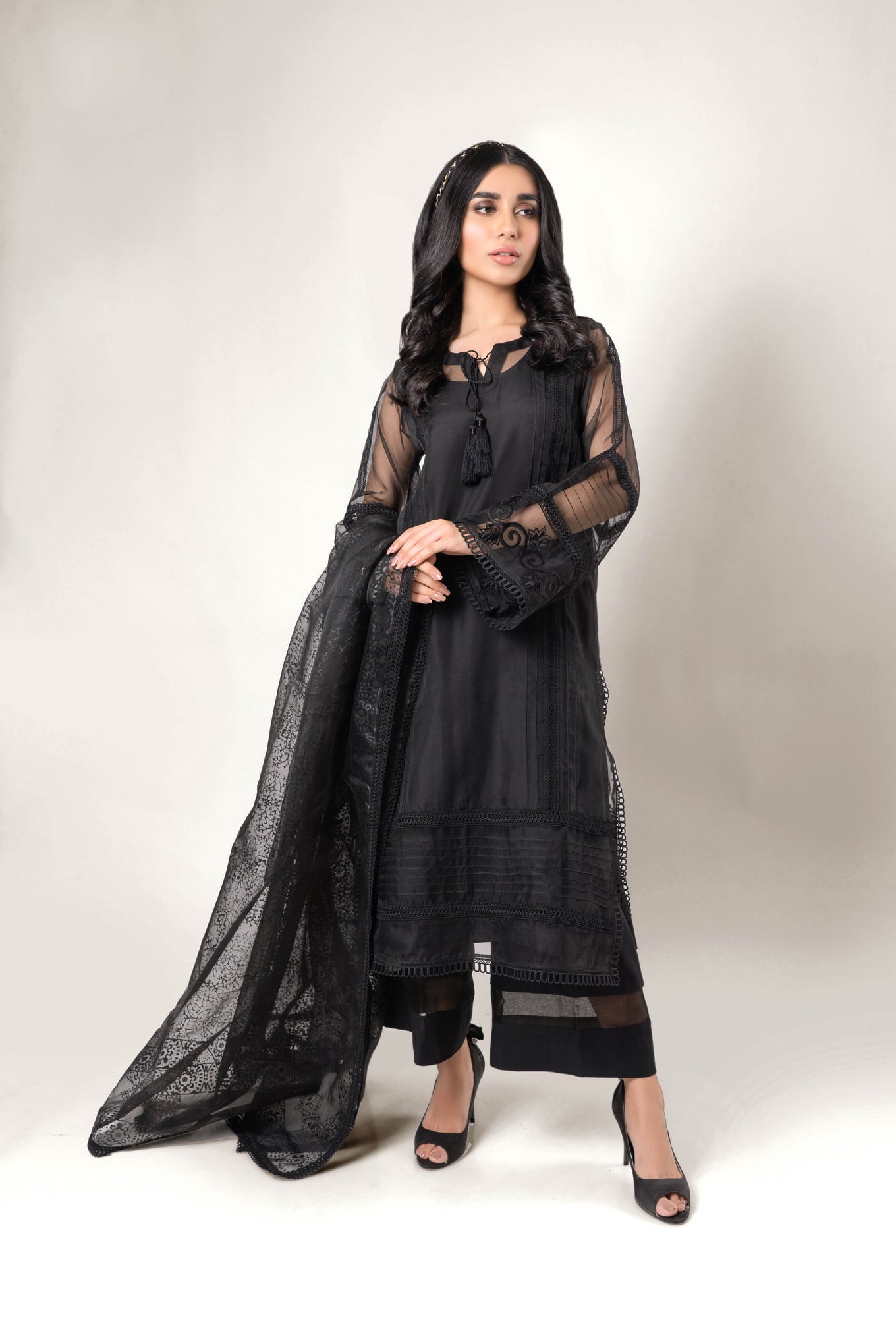 Black organza set