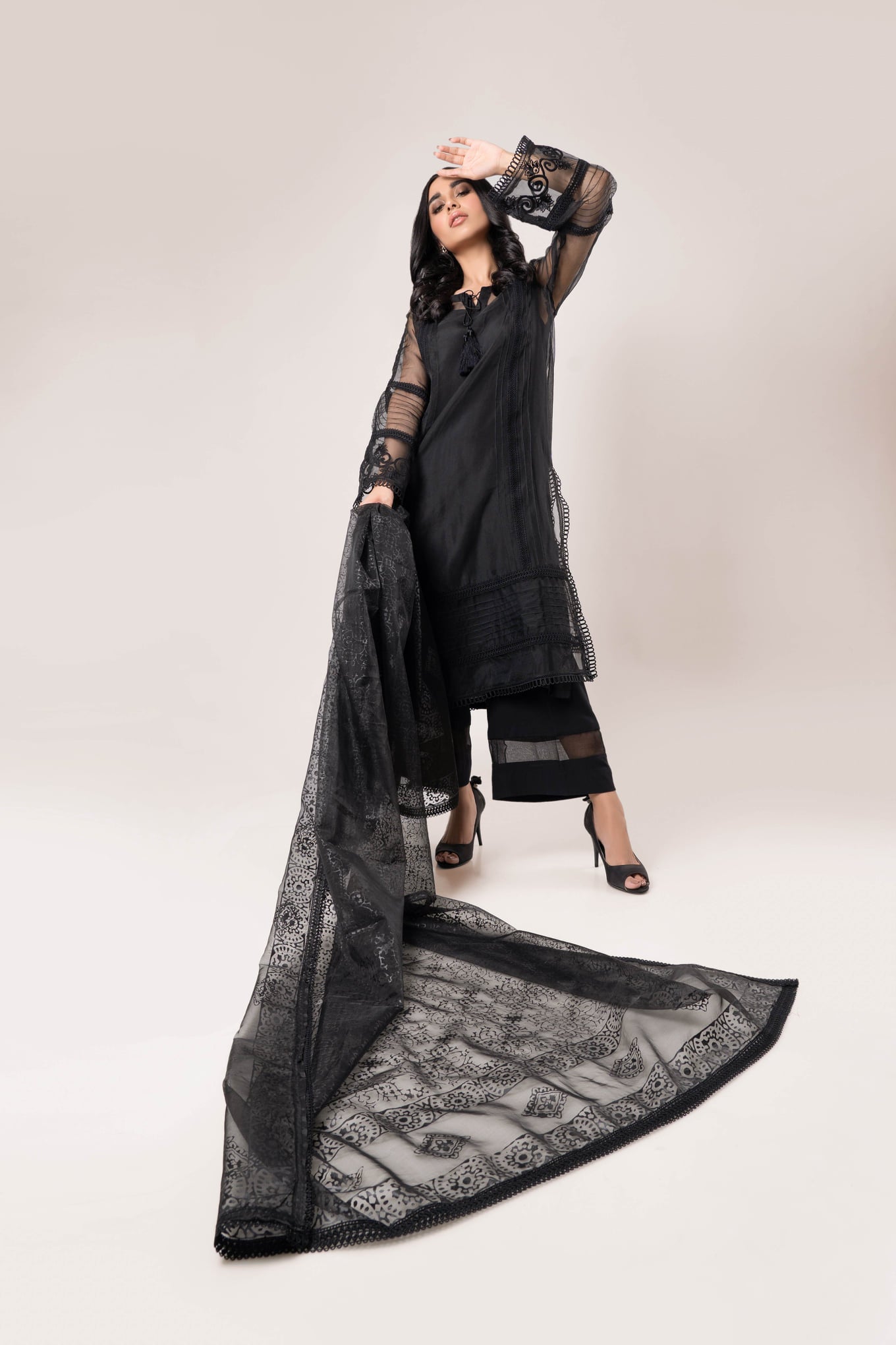 Black organza set
