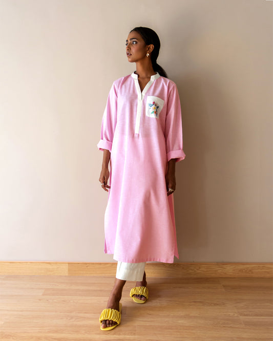 Embroidered pocket kurta